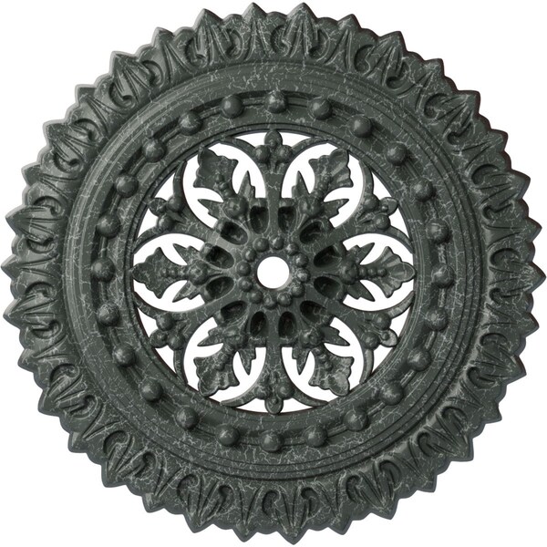 Ekena Millwork Sellek Medallion (Canopies up to 1 1/8"), 18 1/2"OD x 7/8"ID x 1 1/2"P, Athenian Green Crackle CM18SKAGC - main